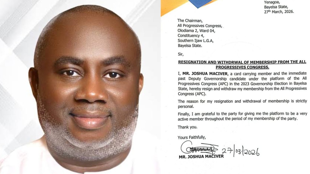 APC Chieftain Joshua Maciver Resigns After Bayelsa Election Role APC Chieftain Joshua Maciver Resigns After Bayelsa Election Role