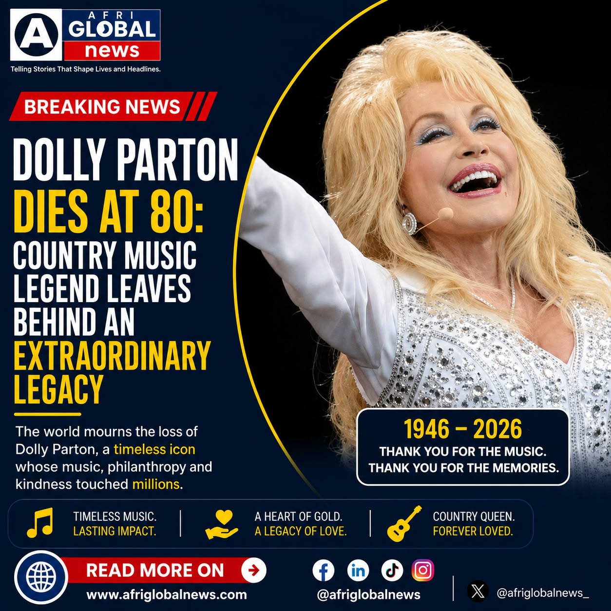 Dolly Parton Dies at 80-Country Music Legend Leaves Behind an Extraordinary Legacy
