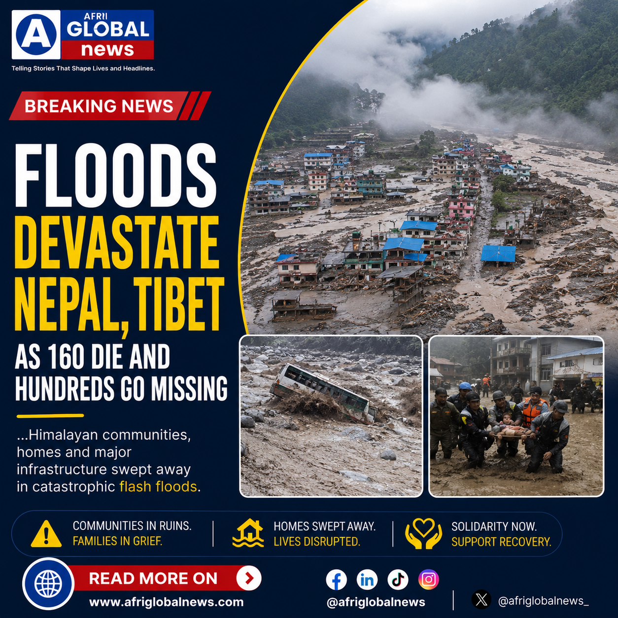 Floods devastate Nepal, Tibet as 160 die and hundreds go missing Floods devastate Nepal, Tibet as 160 die and hundreds go missing