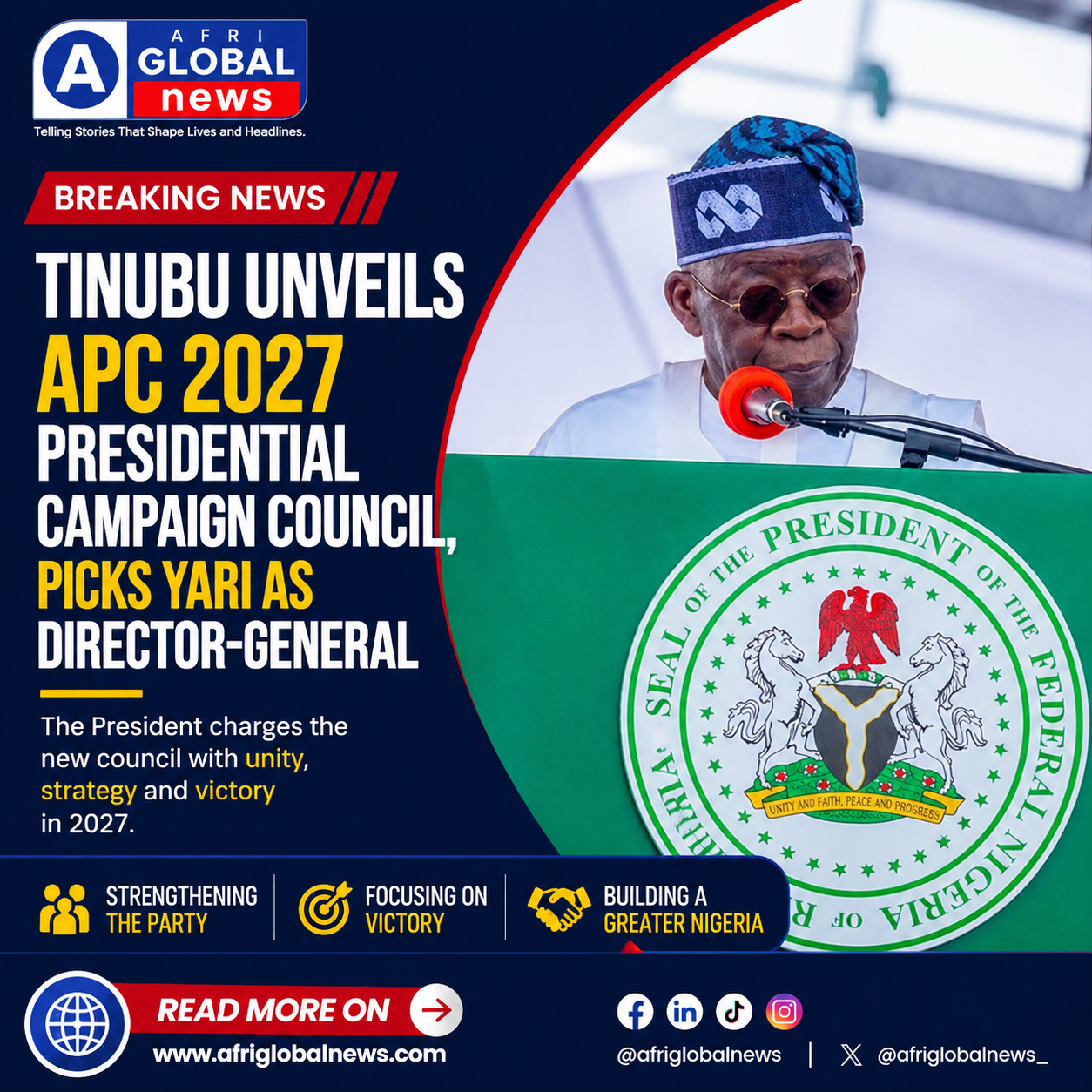Tinubu Unveils APC 2027 Campaign Council, Picks Yari as Director-General Tinubu Unveils APC 2027 Campaign Council, Picks Yari as Director-General